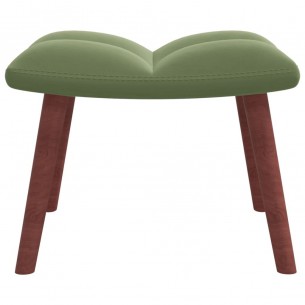 Chaise de relaxation avec repose-pied Vert clair Velours