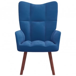 Chaise de relaxation Bleu Velours