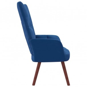 Chaise de relaxation Bleu Velours