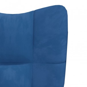 Chaise de relaxation Bleu Velours