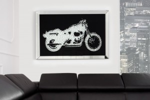Tableau décoratif 90x60 cm Moto en cristaux Tableau décoratif 90x60 cm Moto en cristaux