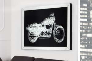 Tableau décoratif 90x60 cm Moto en cristaux Tableau décoratif 90x60 cm Moto en cristaux