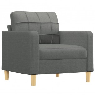 Ensemble de canapés 4 pcs coussins gris foncé tissu