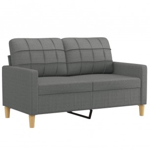 Ensemble de canapés 4 pcs coussins gris foncé tissu