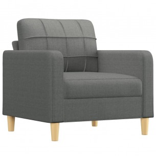 Fauteuil avec repose-pied Gris foncé 60 cm Tissu