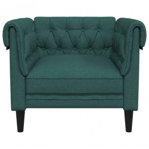 Fauteuil Chesterfield vert foncé tissu