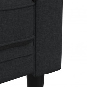 Fauteuil Chesterfield noir tissu