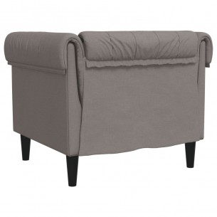 Fauteuil Chesterfield taupe tissu
