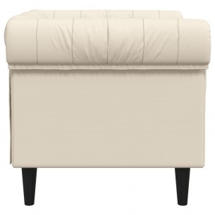 Fauteuil Chesterfield crème tissu