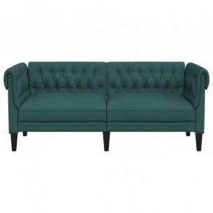 Canapé Chesterfield 2 places vert foncé tissu