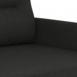 Ensemble de canapés 4 pcs avec coussins noir tissu