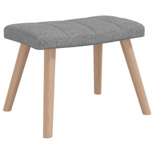 Chaise à bascule avec tabouret Gris clair Tissu