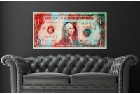 Tableau design mural 100x50 cm Dollar Américain