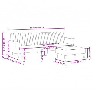 Ensemble de canapés 2 pcs gris clair velours