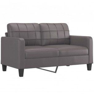 Ensemble de canapés 3 pcs avec coussins Gris Similicuir