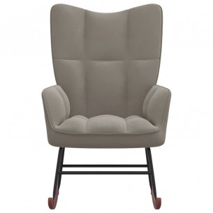 Chaise à bascule Gris clair Velours