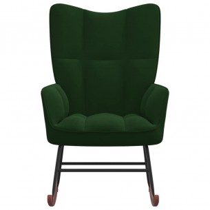 Chaise à bascule Vert foncé Velours