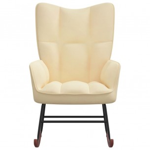 Chaise à bascule Blanc crème Velours