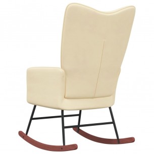 Chaise à bascule Blanc crème Velours