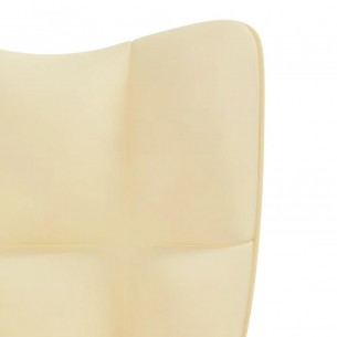 Chaise à bascule Blanc crème Velours