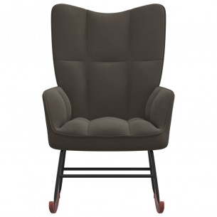Chaise à bascule Gris foncé Velours