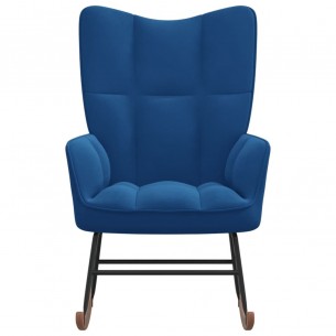 Chaise à bascule Bleu Velours