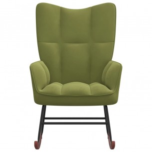 Chaise à bascule Vert clair Velours