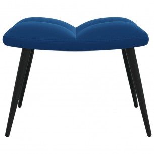 Chaise de relaxation avec repose-pied Bleu Velours