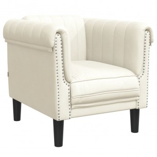 Fauteuil crème velours