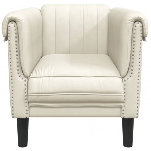 Fauteuil crème velours