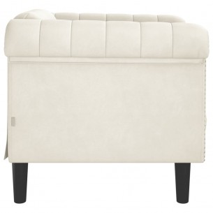 Fauteuil crème velours