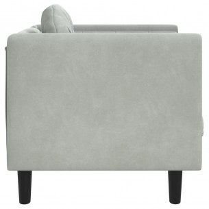 Fauteuil avec coussin gris clair Velours