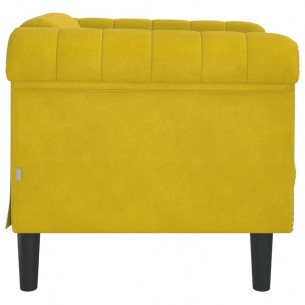 Fauteuil jaune velours
