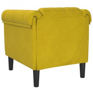 Fauteuil jaune velours