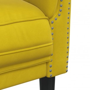 Fauteuil jaune velours