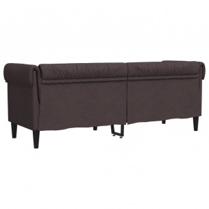 Canapé Chesterfield 3 places marron foncé tissu