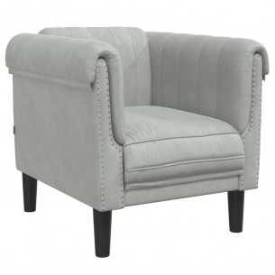 Fauteuil gris clair Velours
