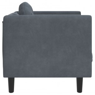 Fauteuil avec coussin gris foncé velours