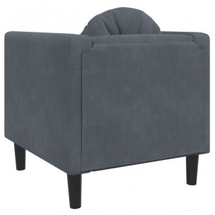 Fauteuil avec coussin gris foncé velours