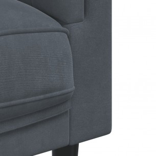 Fauteuil avec coussin gris foncé velours