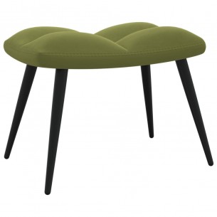 Chaise de relaxation avec repose-pied Vert clair Velours