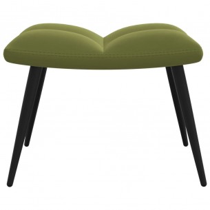 Chaise de relaxation avec repose-pied Vert clair Velours
