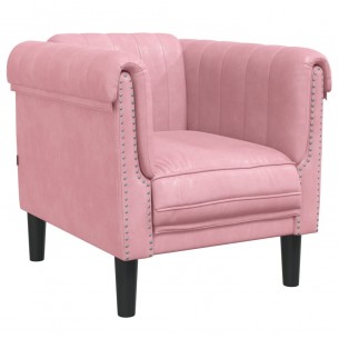 Fauteuil rose velours