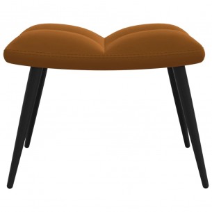 Chaise de relaxation avec repose-pied Marron Velours