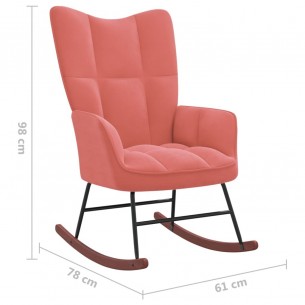 Chaise à bascule Rose Velours