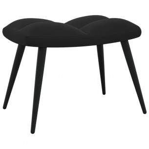 Chaise de relaxation avec repose-pied Noir Velours
