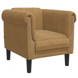 Fauteuil marron velours
