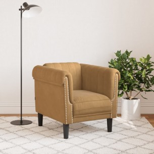 Fauteuil marron velours