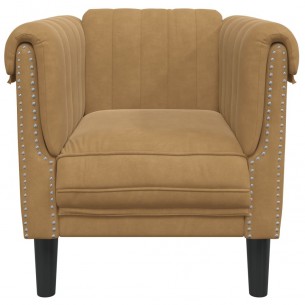 Fauteuil marron velours