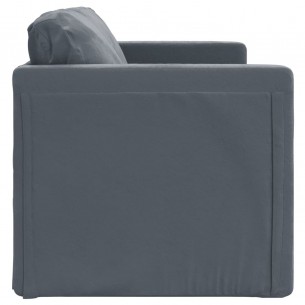 Canapé-lit 2 en 1 gris foncé 122x204x55 cm velours